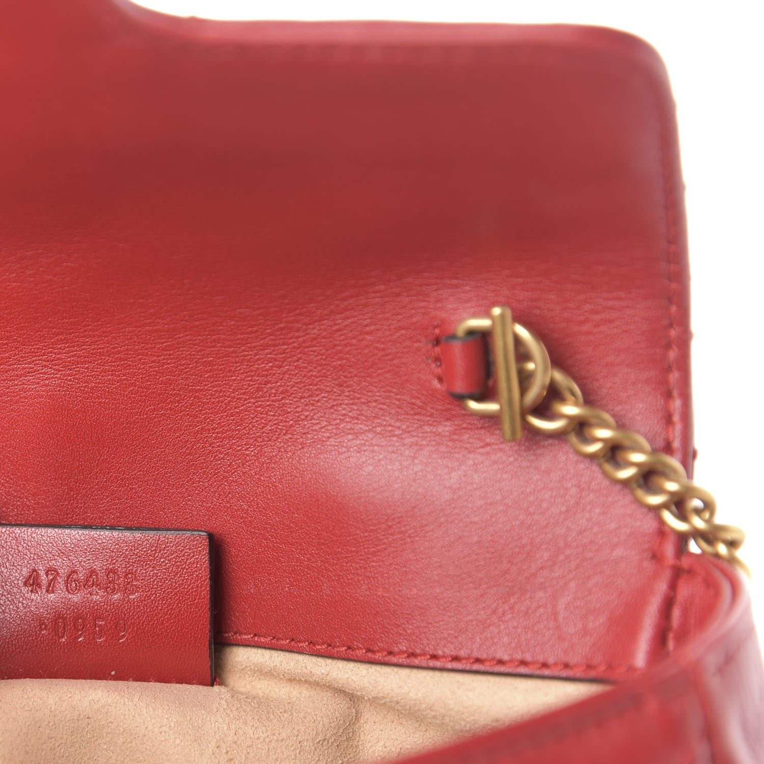 Gucci Calfskin Matelasse Super Mini GG Marmont Shoulder Bag Hibiscus Red 7 of 13