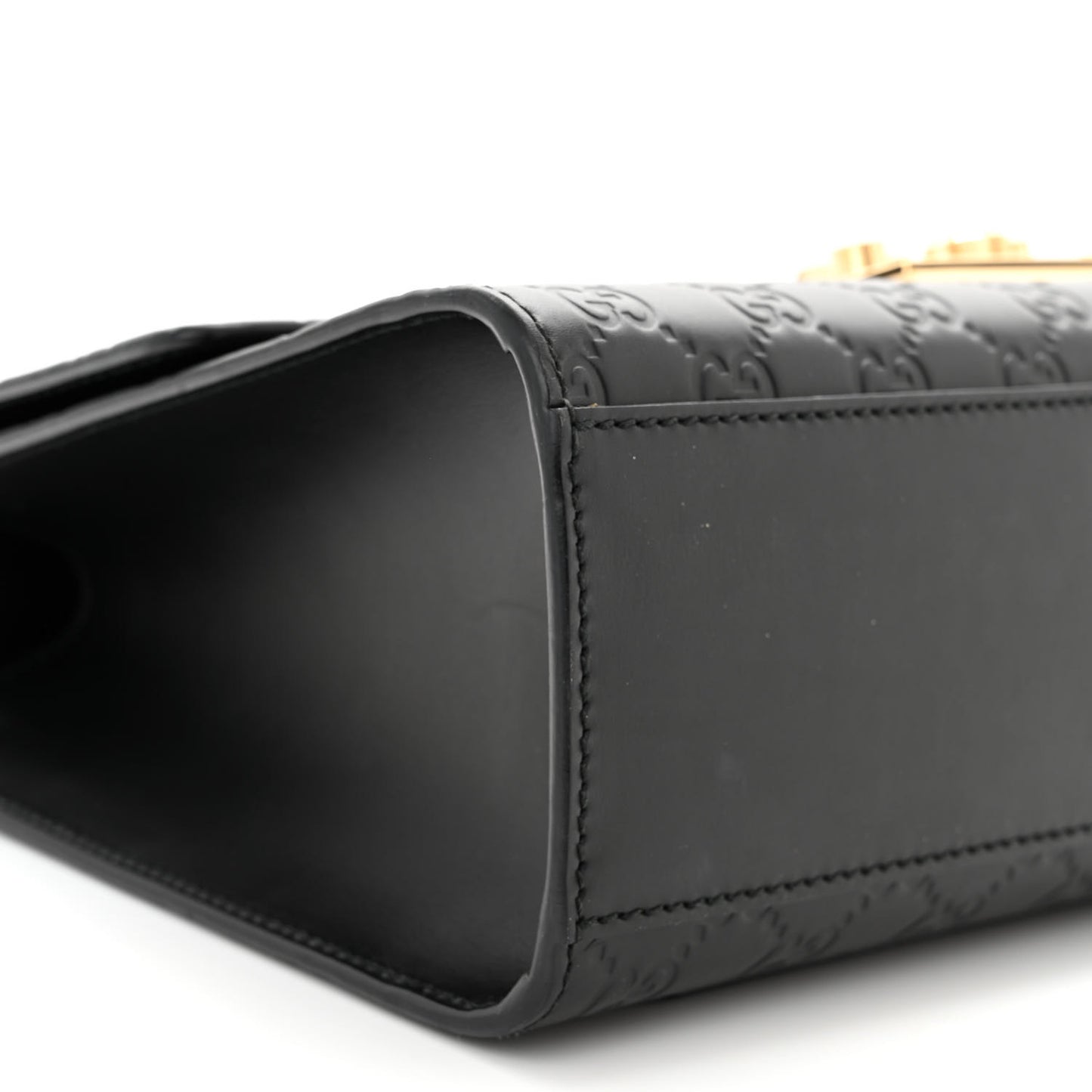 Guccissima Medium Padlock Shoulder Bag Black