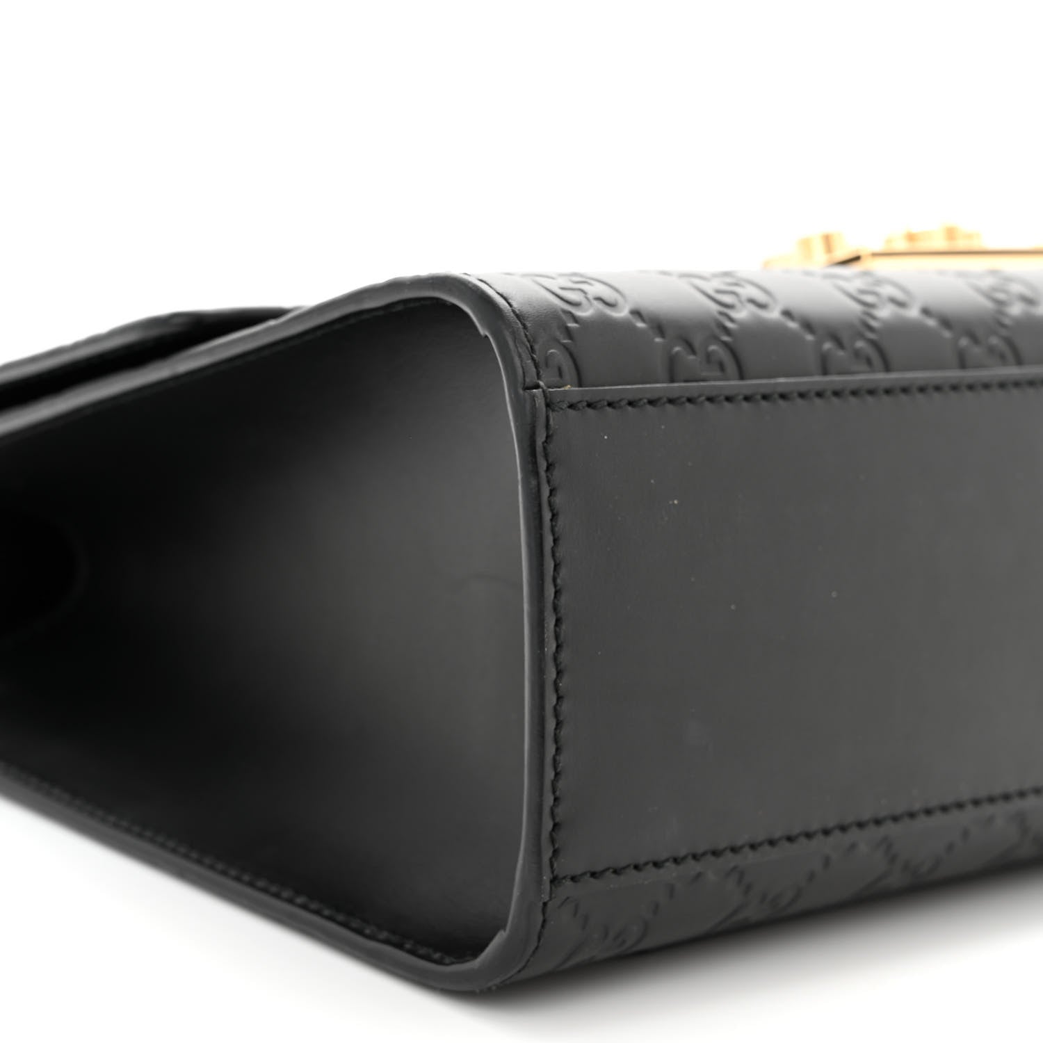 Gucci Guccissima Medium Padlock Shoulder Bag Black 9 of 10