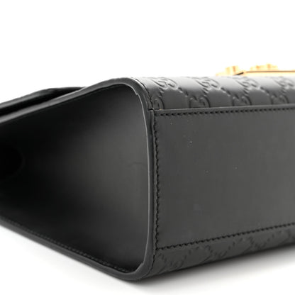 Gucci Guccissima Medium Padlock Shoulder Bag Black 9 of 10