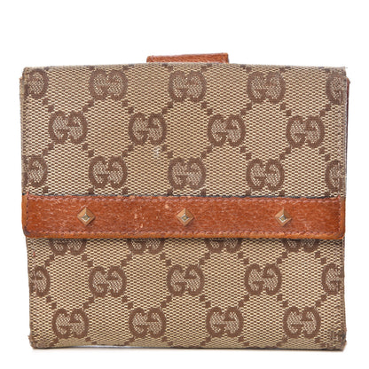 Gucci Monogram Studded French Flap Wallet Brown 1 of 12