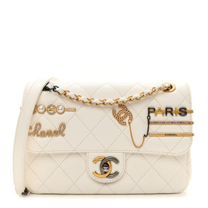 Chanel Lambskin Quilted Small Coco Clips Single Flap White 1 of 10