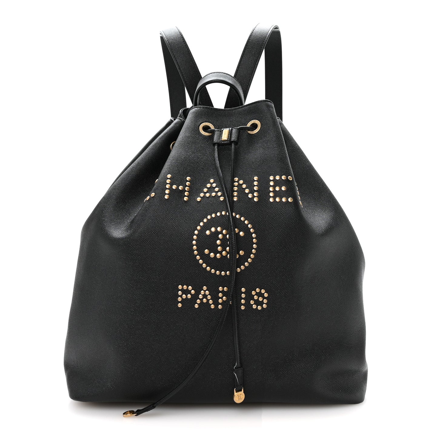 Caviar Deauville Drawstring Backpack Black