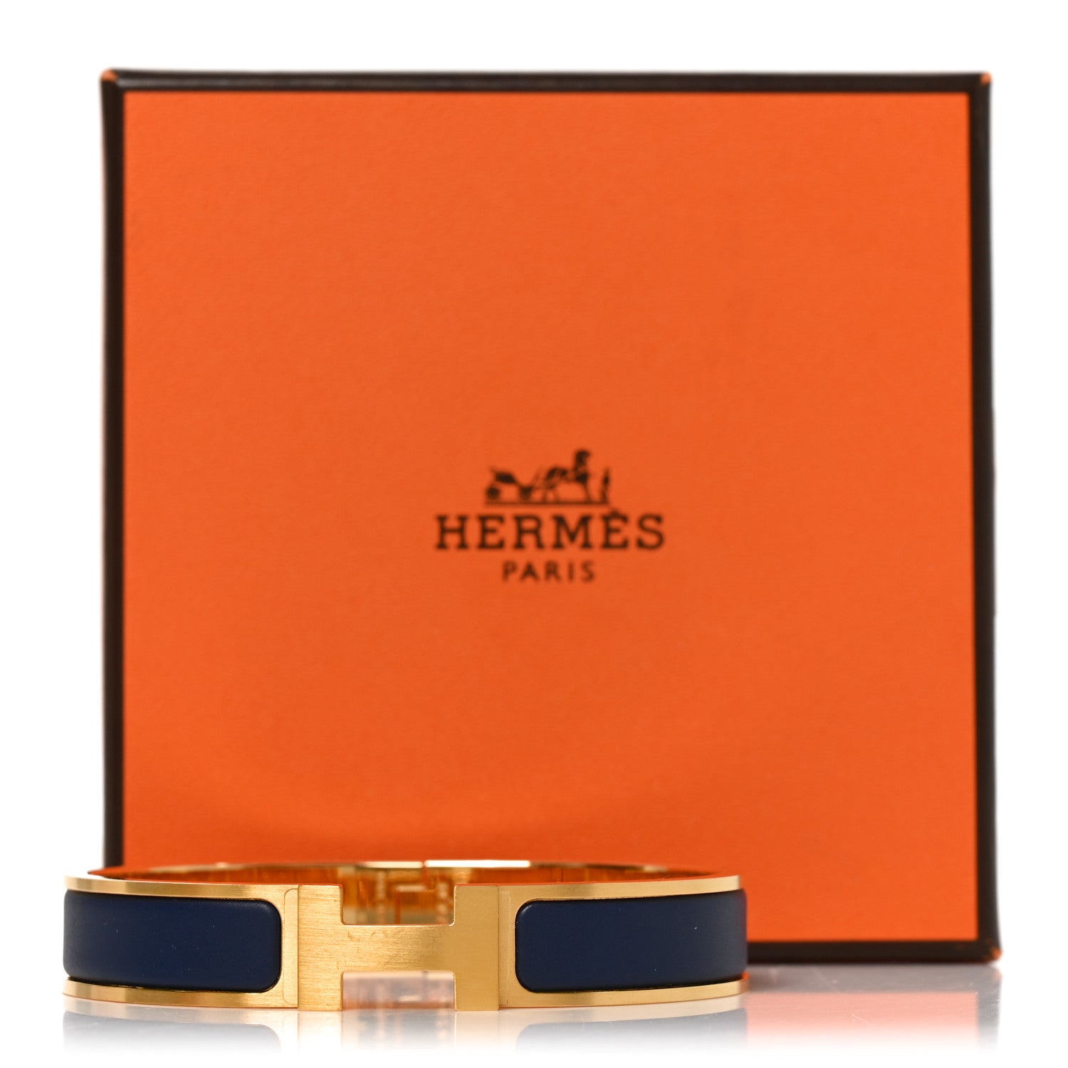 Hermes Matte Enamel Narrow Clic Clac HH Bracelet T4 Bleu Biarritz 5 of 5