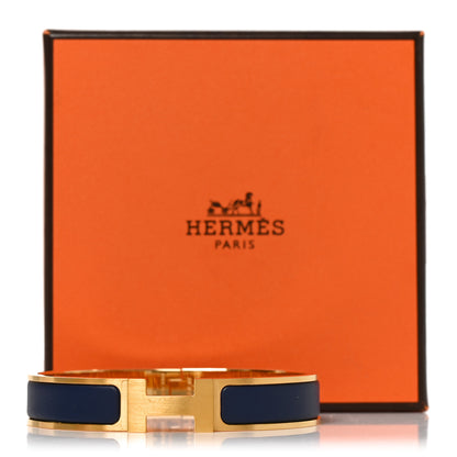 Hermes Matte Enamel Narrow Clic Clac HH Bracelet T4 Bleu Biarritz 5 of 5