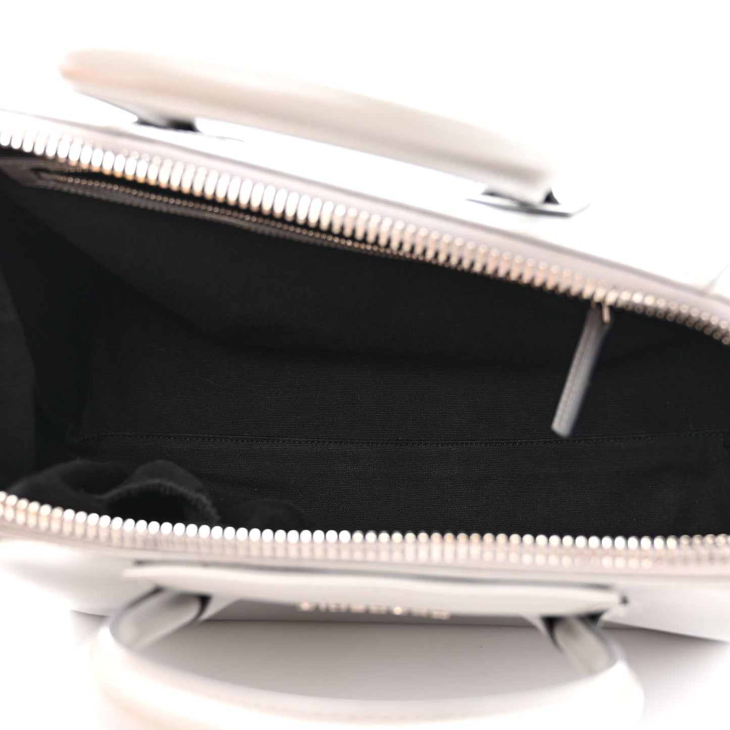 Shiny Lord Calfskin Small Antigona Pearl Grey