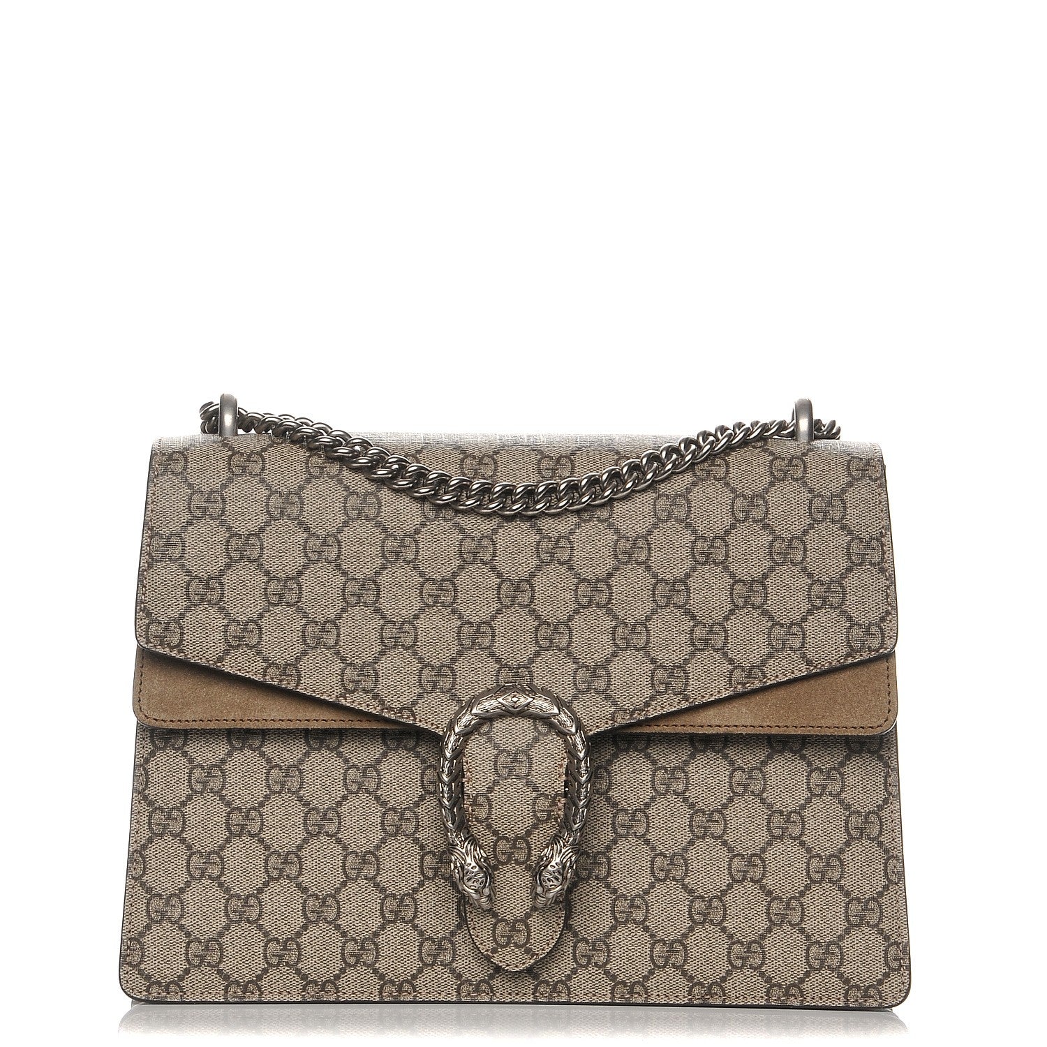 Gucci GG Supreme Monogram Medium Dionysus Shoulder Bag Taupe 1 of 8