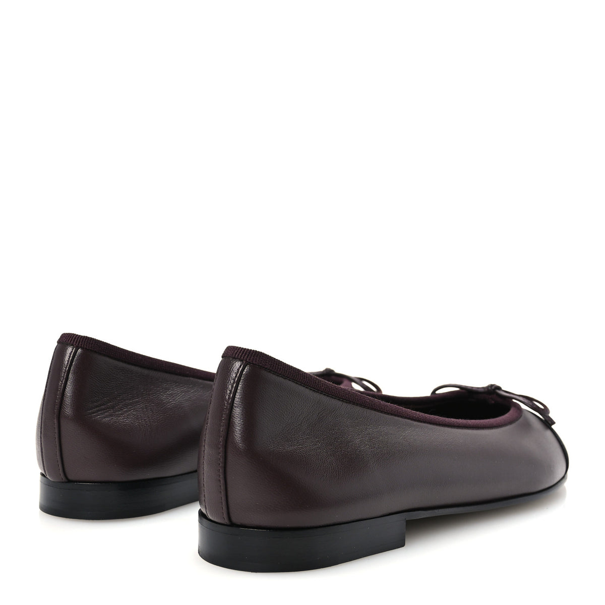 Chanel Lambskin Cap Toe CC Ballerina Flats 38 Dark Brown Black 5 of 10