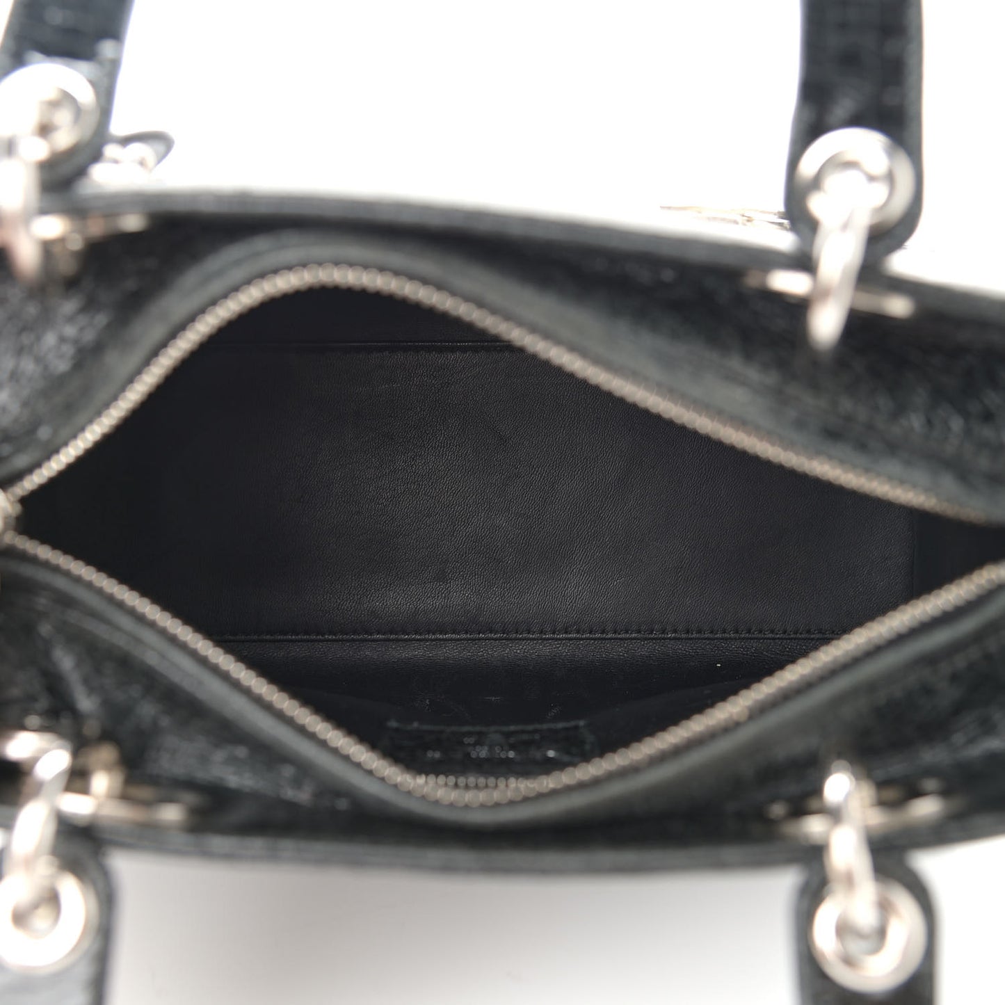 Ceramic Effect Deerskin Jeweled Swan Lady Dior Black