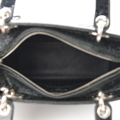 Christian Dior Ceramic Effect Deerskin Jeweled Swan Lady Dior Black 7 of 12