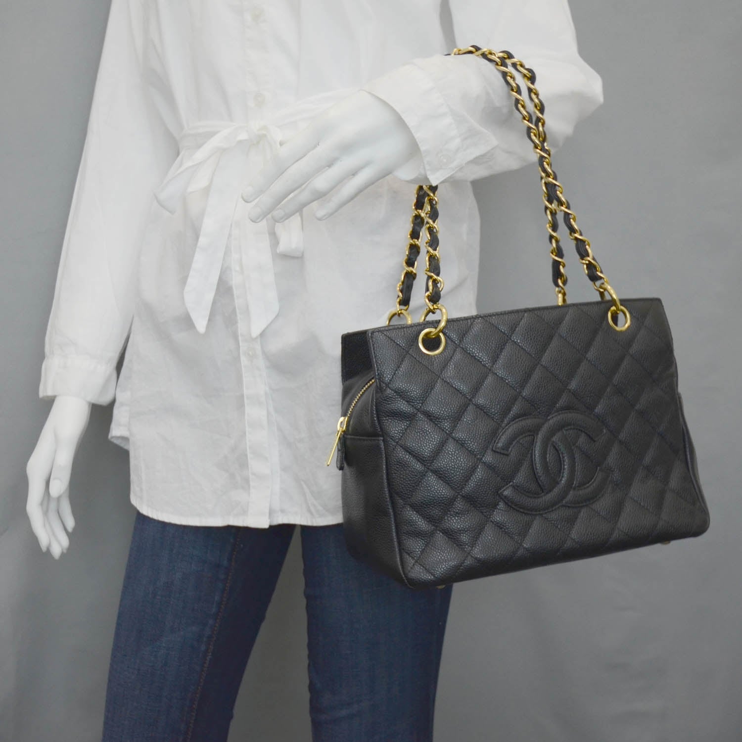 Chanel Caviar Quilted Petit Timeless Tote PTT Black 2 of 11