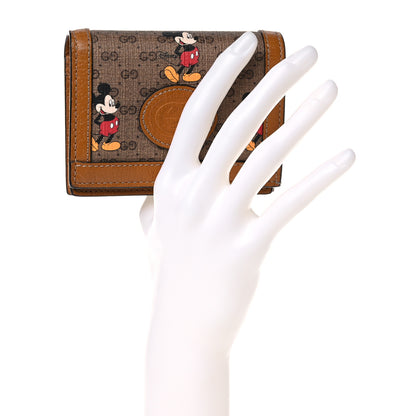 Gucci X DISNEY Mini Vintage GG Supreme Monogram Mickey Mouse Card Holder Wallet Beige Vintage Sun Oil 2 of 11