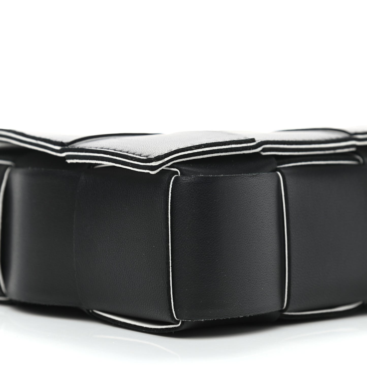 Lambskin Maxi Intrecciato Cassette Crossbody Bag Black