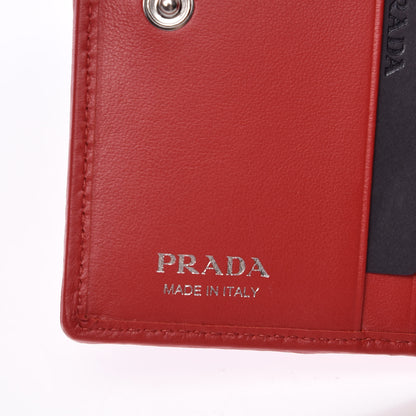 Prada Soft Calfskin Impunture Diagramme Wallet Red 6 of 8