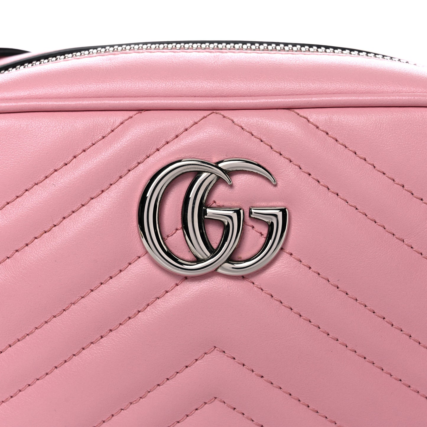 Calfskin Matelasse Mini GG Marmont Chain Shoulder Bag Wild Rose