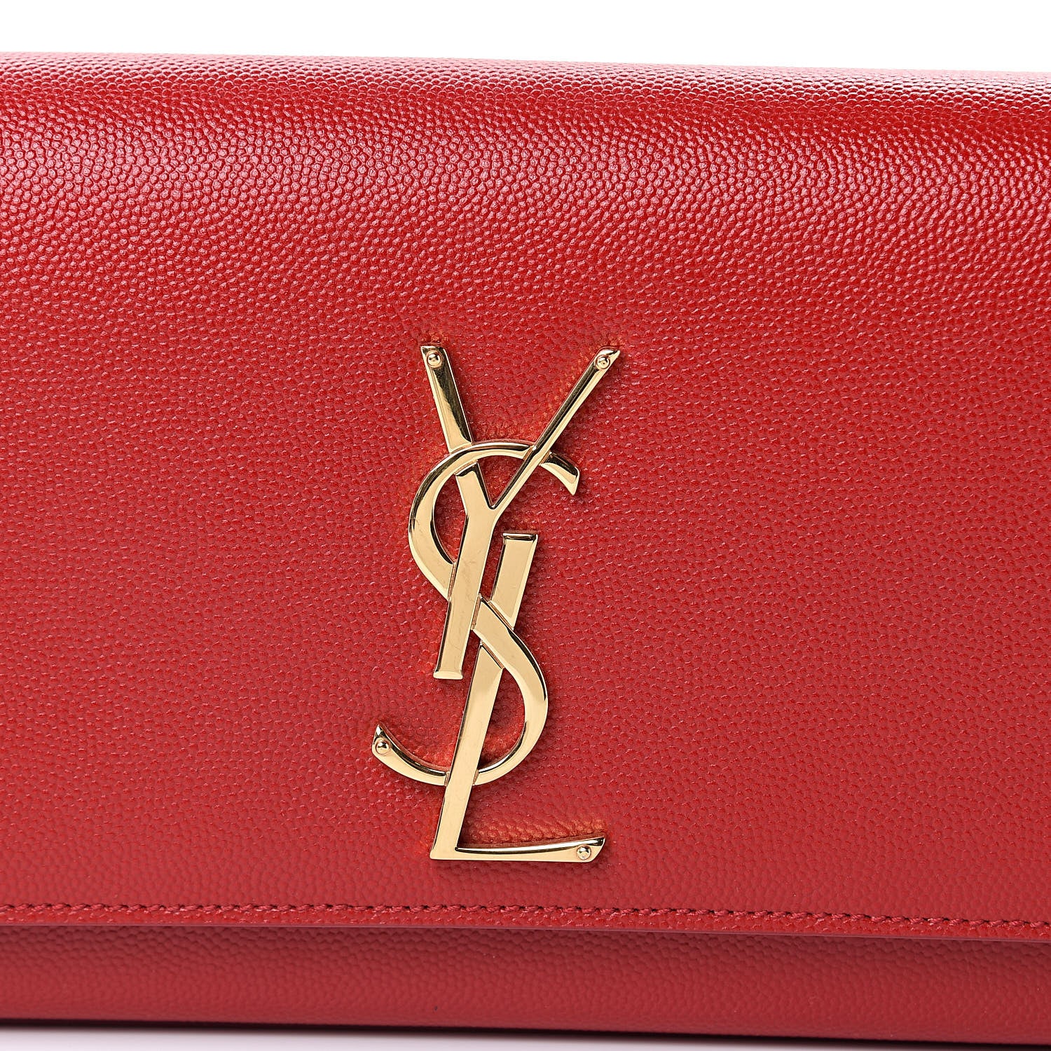 Saint Laurent Grain De Poudre Classic Monogram Cassandre Clutch New Red 11 of 11