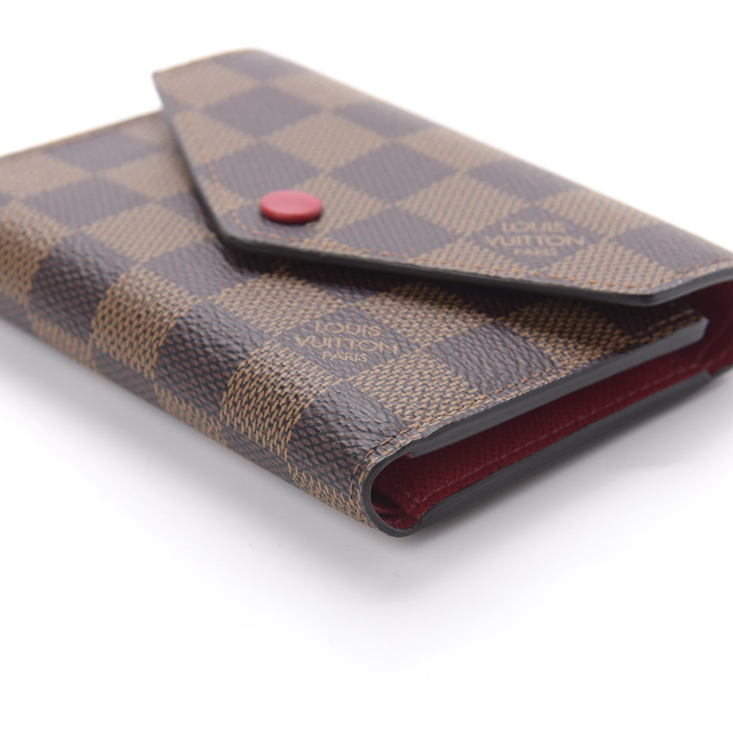 Louis Vuitton Damier Ebene Victorine Wallet Red 7 of 9