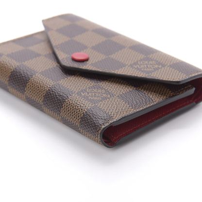 Louis Vuitton Damier Ebene Victorine Wallet Red 7 of 9