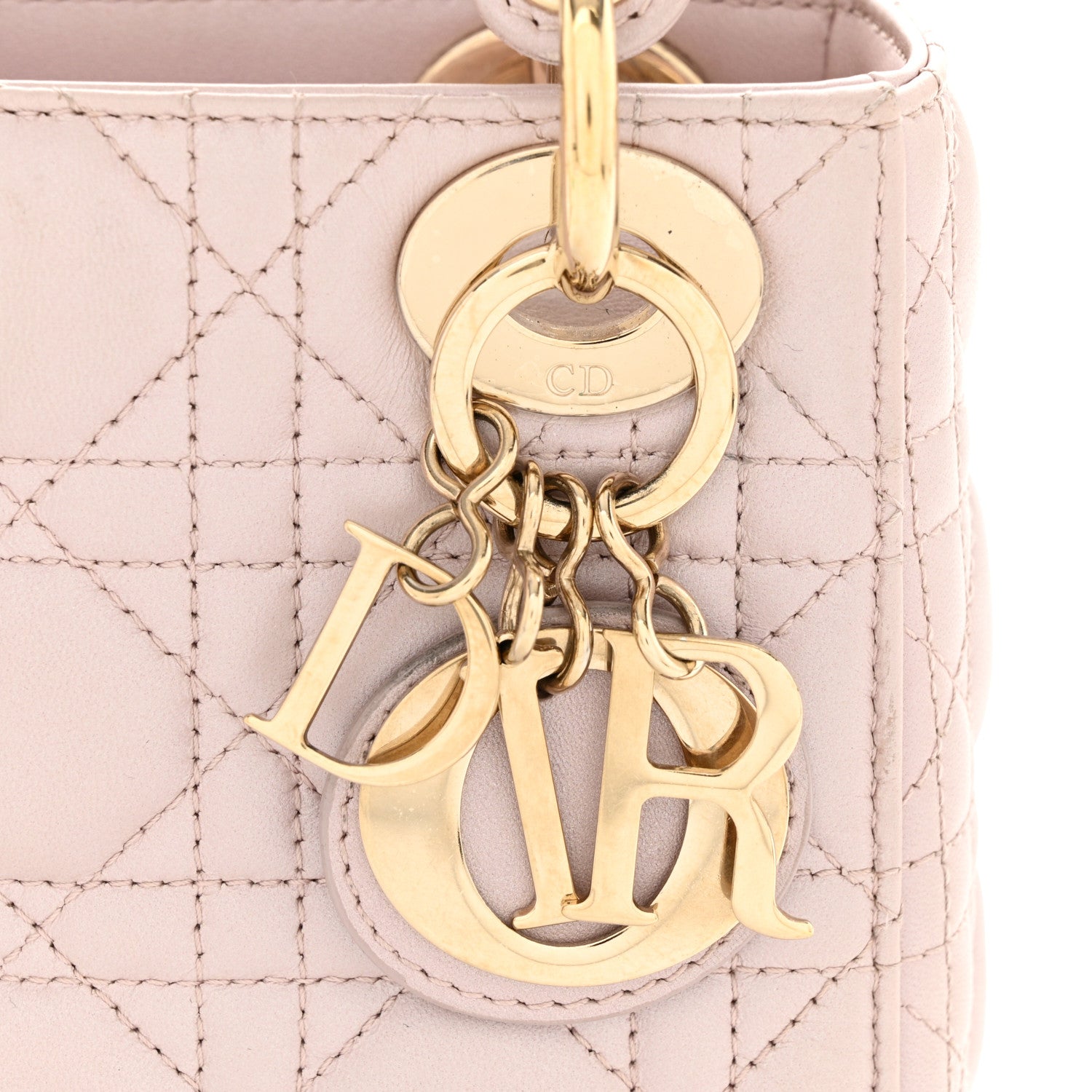Christian Dior Metallic Lambskin Cannage Mini Lady Dior Lotus 11 of 12
