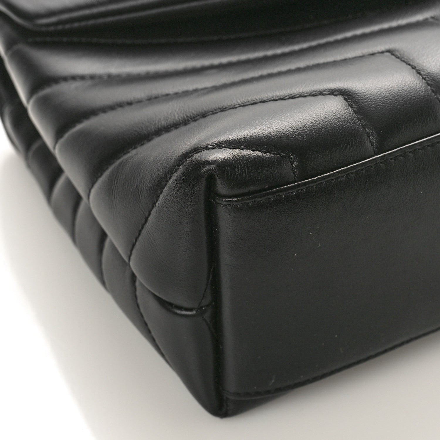 Saint Laurent Calfskin Y Quilted Monogram Monochrome Small Loulou Chain Satchel Black 7 of 8