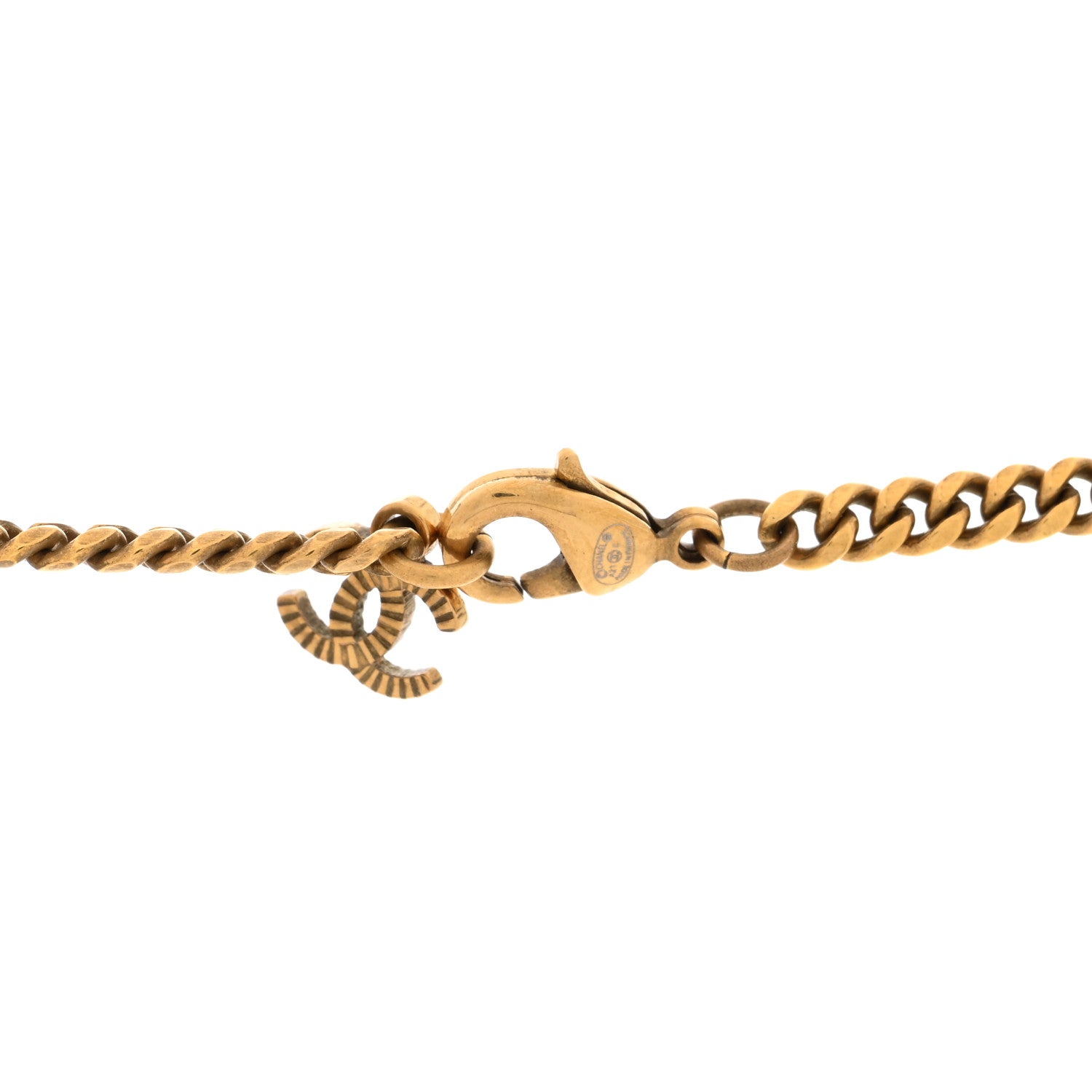 Chanel Crystal CC Necklace Gold 4 of 5