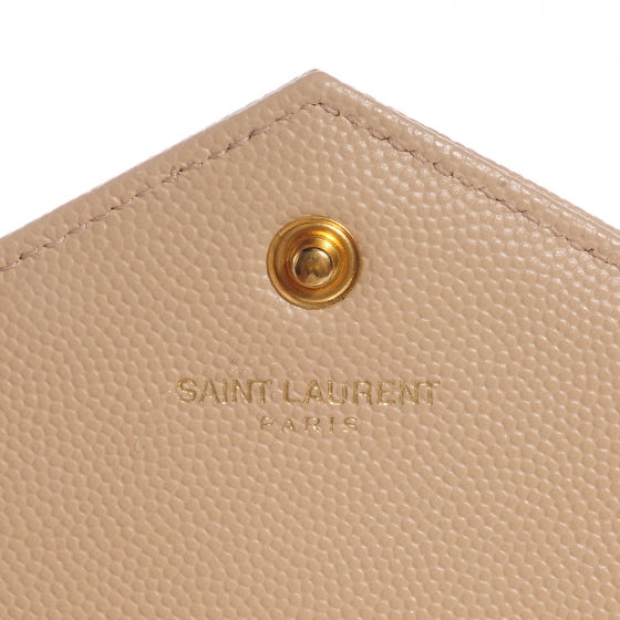 Saint Laurent Matelasse Chevron Monogram Chain Wallet Powder 6 of 9