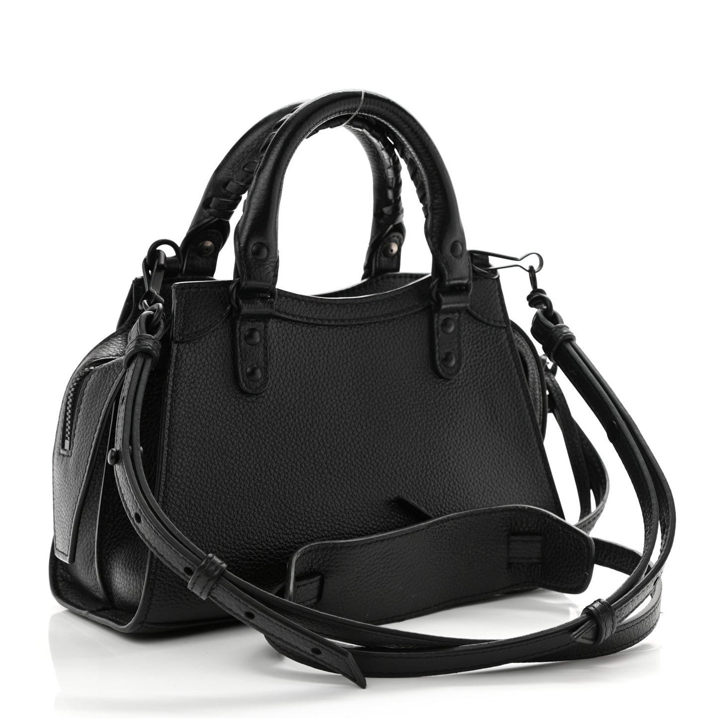 Grained Calfskin Neo Classic Black Hardware Mini City Black