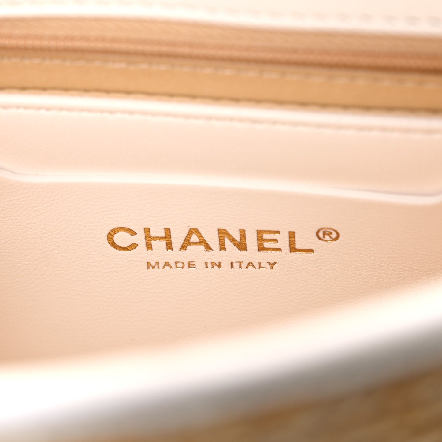 Raffia Lambskin Small Flap Bag Beige White