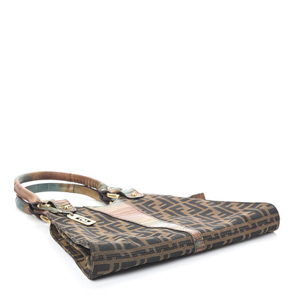 Fendi Zucca Lizard Small Devil Trapezio Tote Tobacco 4 of 11
