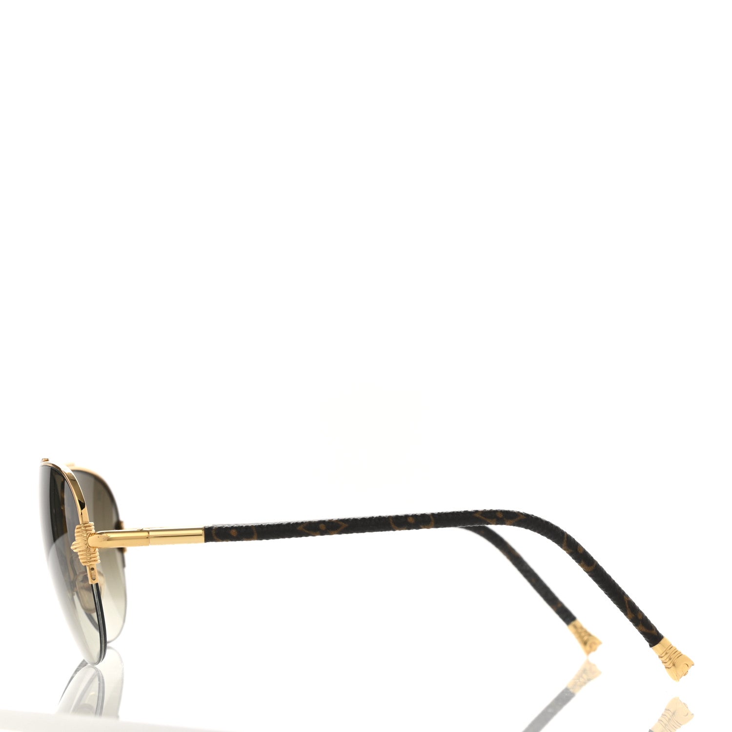 Louis Vuitton Monogram Petite Viola Pilote Aviator Sunglasses Z0571U Brown 3 of 11