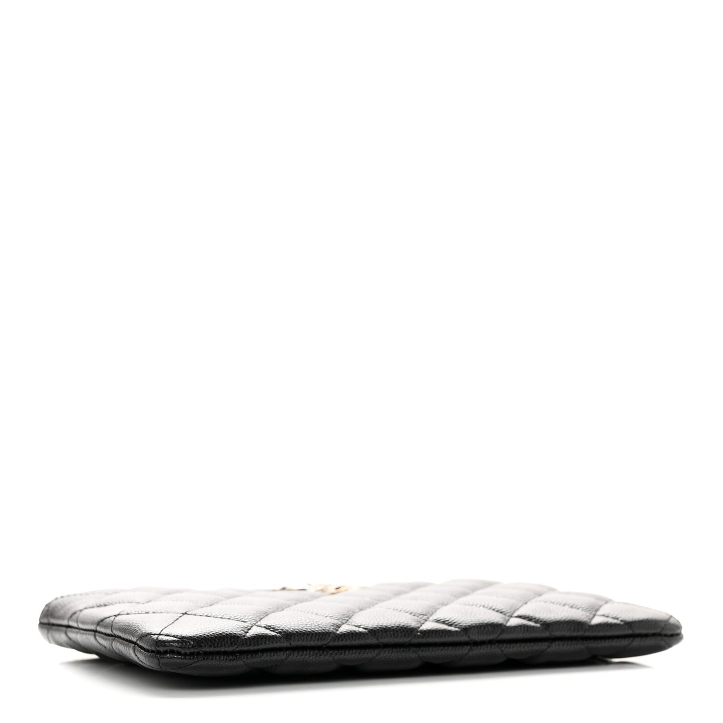 Caviar Quilted Crystal Enamel Cosmetic Case Black