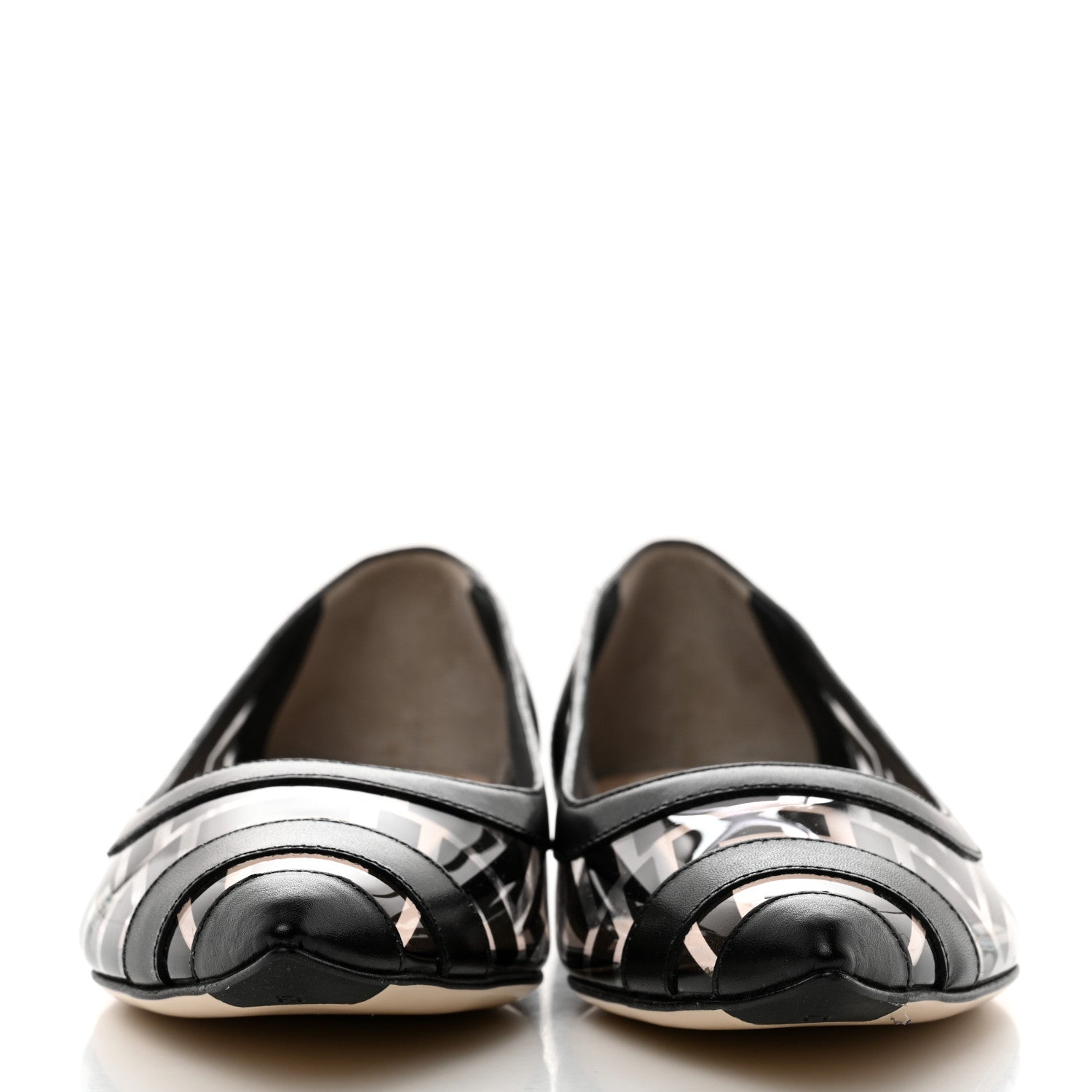 Fendi PVC Calfskin FF Colibri Ballerina Flats 36 Black 2 of 8