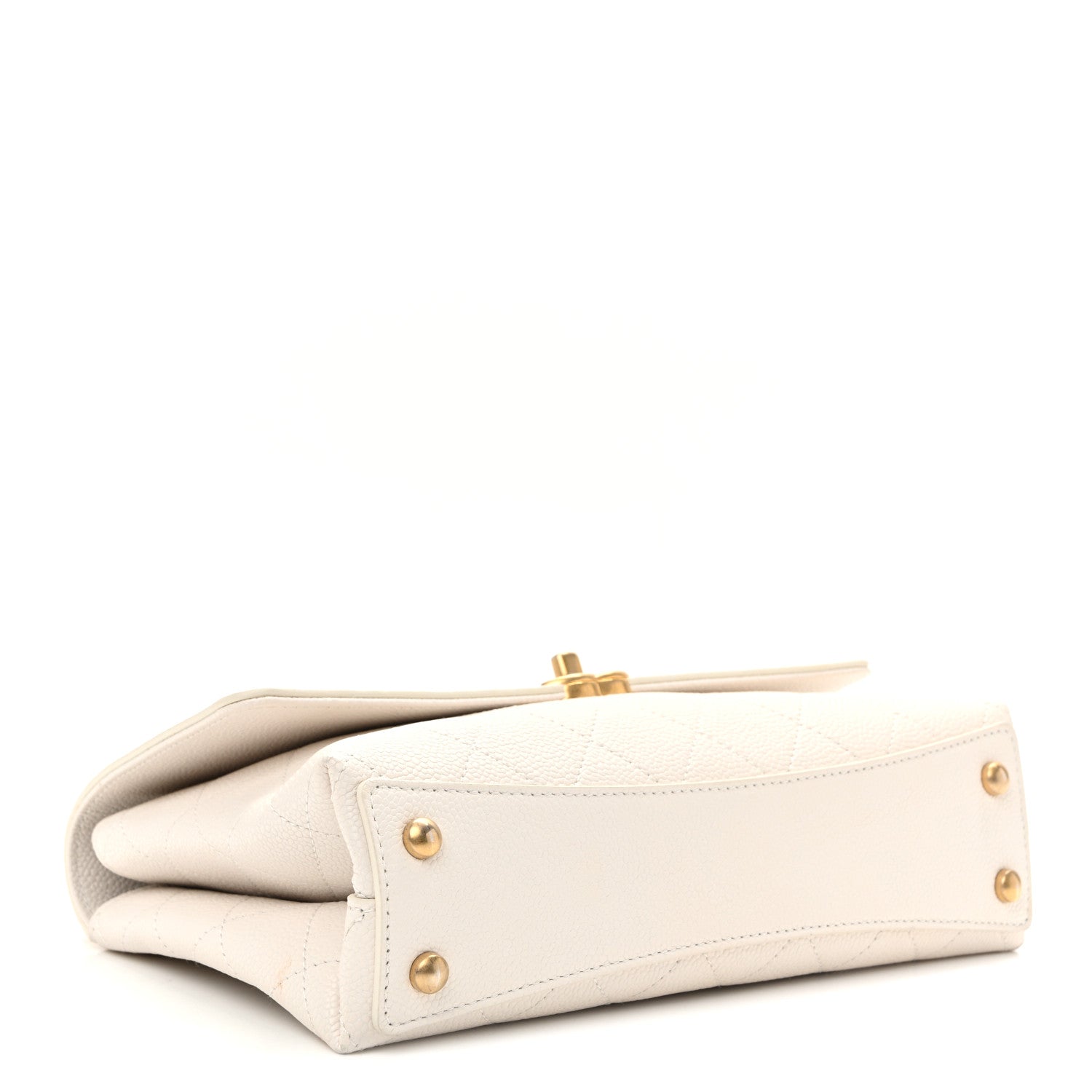 Chanel Grained Calfskin Small Stitched Flap White 4 of 10