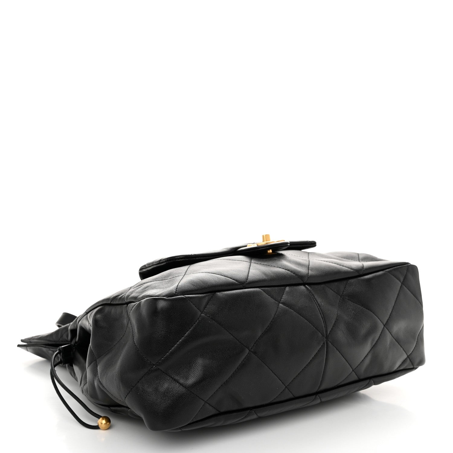 Chanel Shiny Lambskin Quilted Shopping Bag Black 4 of 10