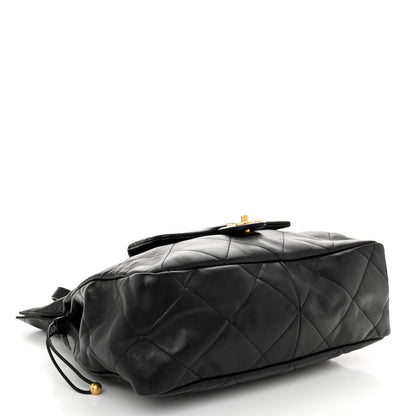 Chanel Shiny Lambskin Quilted Shopping Bag Black 4 of 10