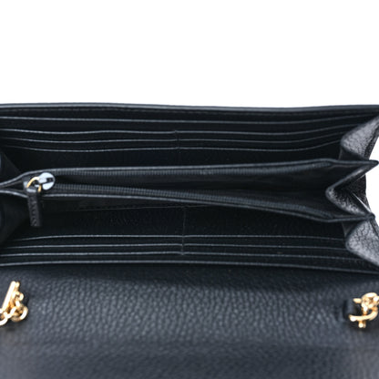 Gucci Dollar Calfskin GG Supreme Monogram Petite GG Marmont Wallet Chain Bag Black Beige Ebony 5 of 9