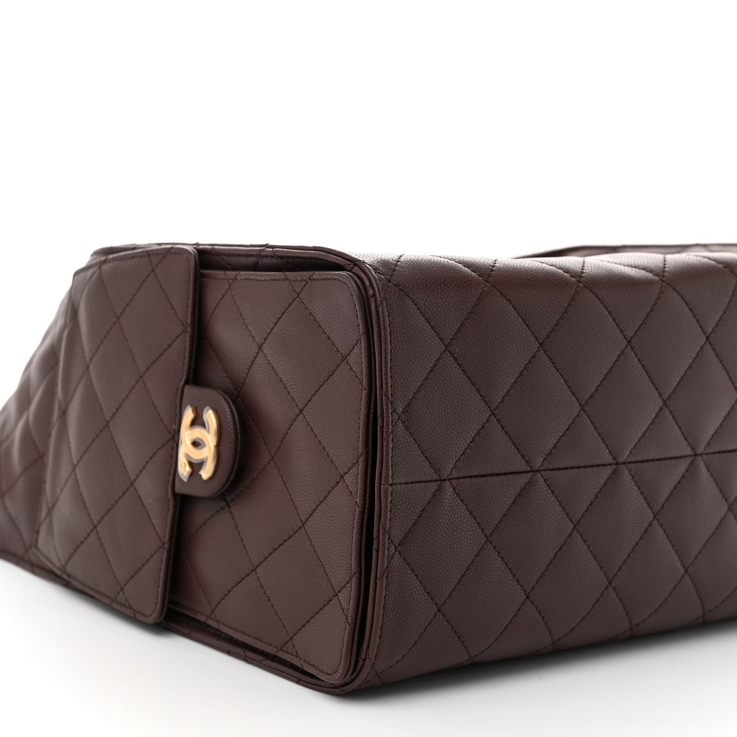 Caviar Quilted Medium Chanel 25 Handbag Dark Brown