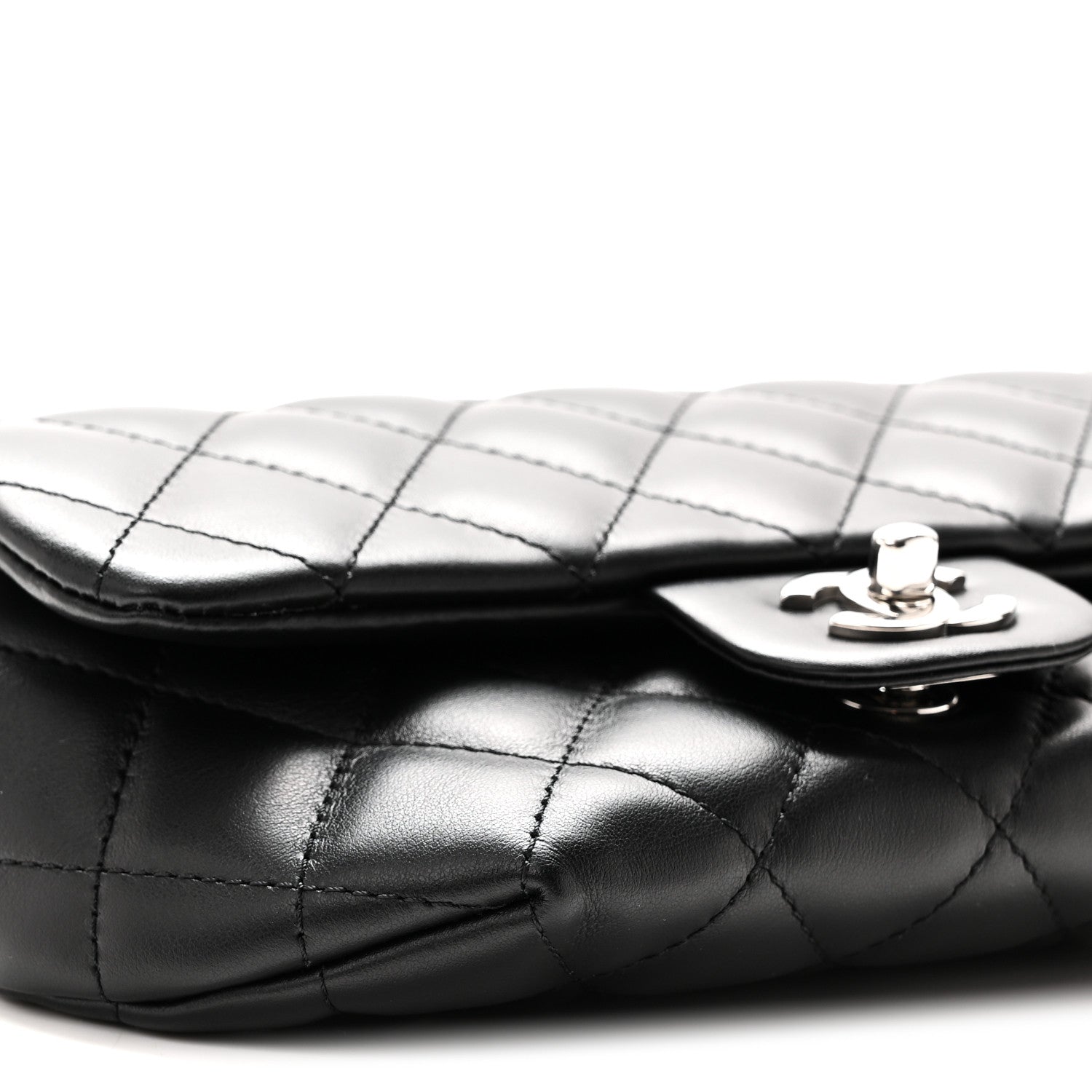 Chanel Calfskin Quilted CC Uniform Flap Belt Bag Black 9 of 10