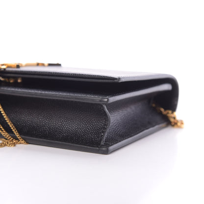 Saint Laurent Grain De Poudre Classic Monogram Kate Tassel Chain Wallet Black 10 of 10