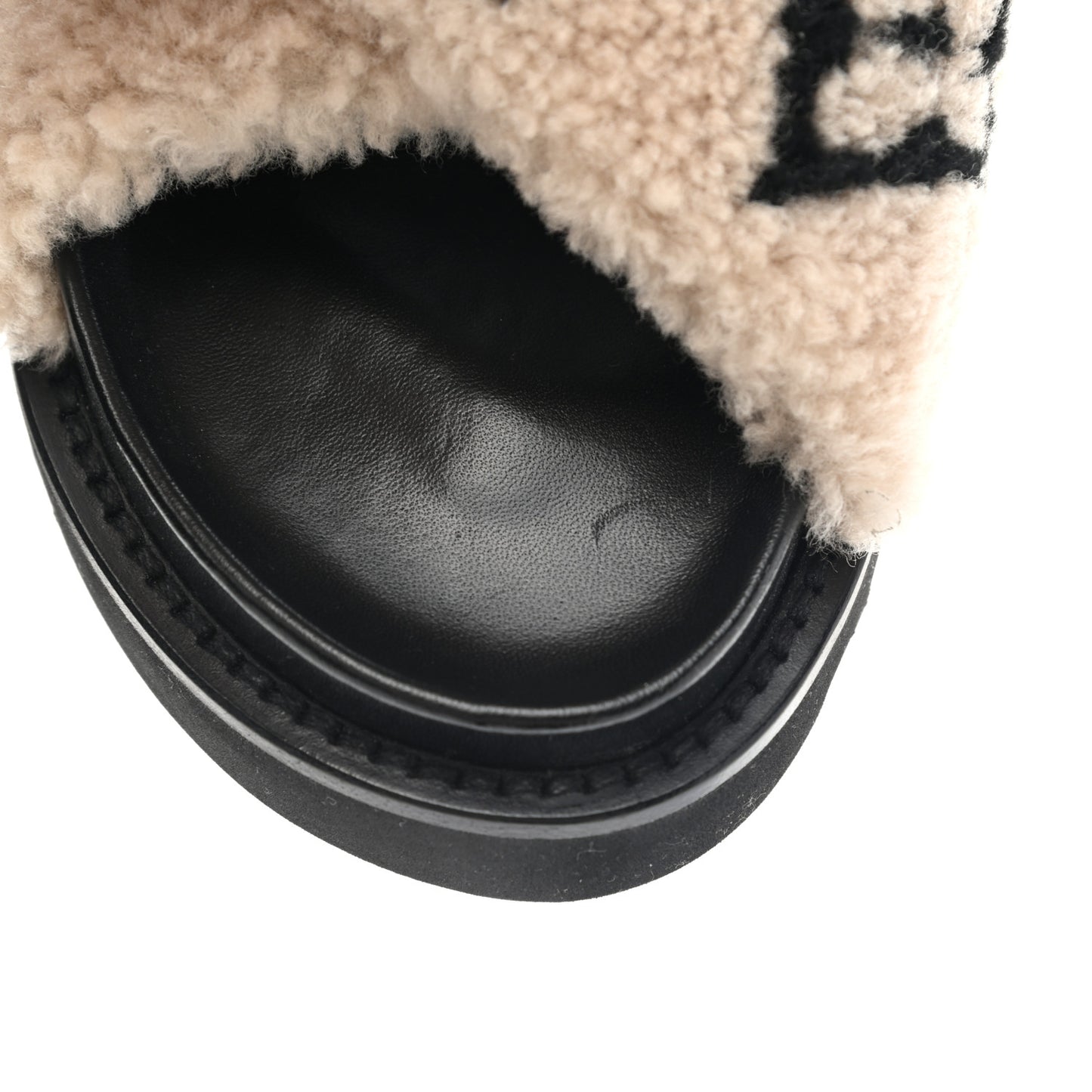 Shearling Paseo Sandals 39 Black