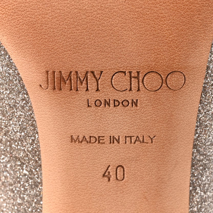 Jimmy Choo Dusty Glitter Romy 100 Pumps 40 Platinum Ice 7 of 8