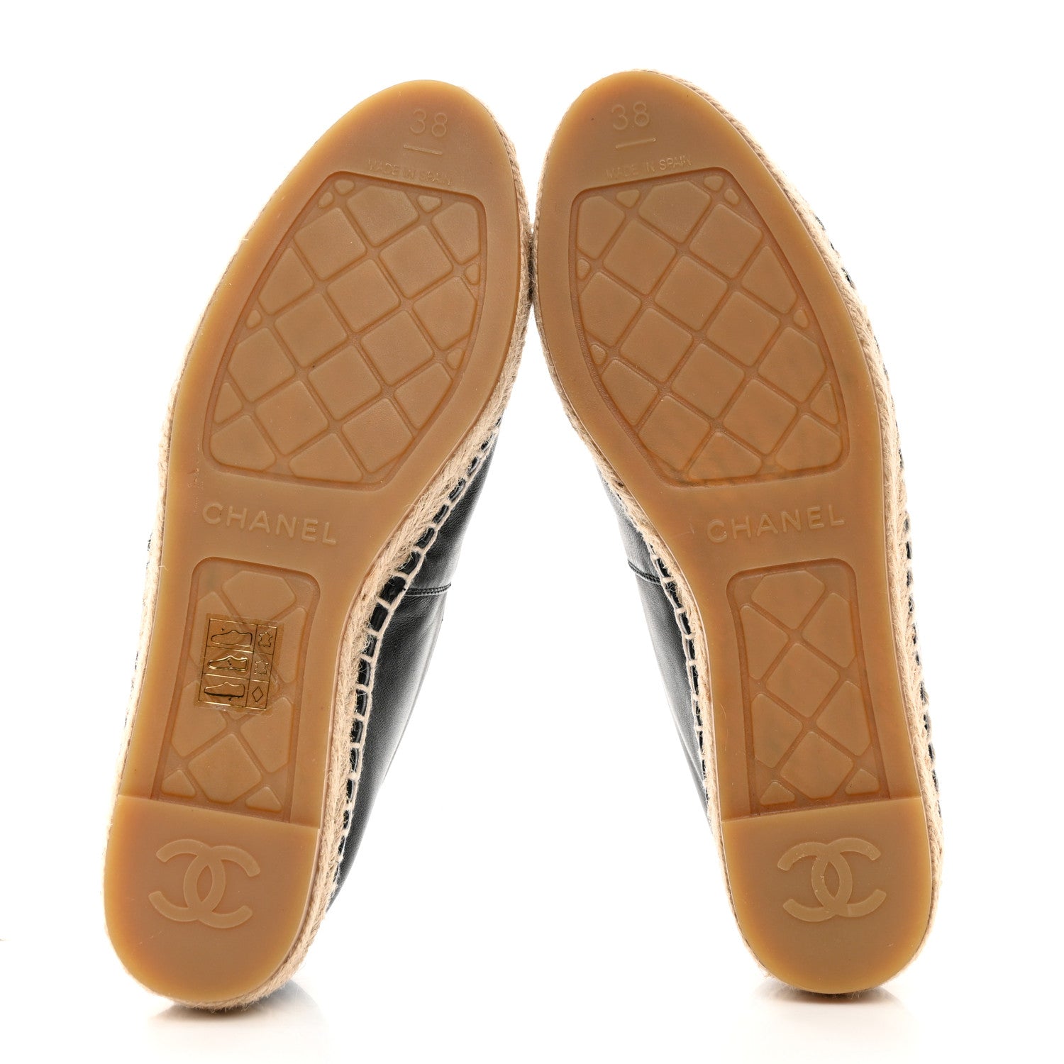 Chanel Lambskin CC Espadrilles 38 Black 5 of 9