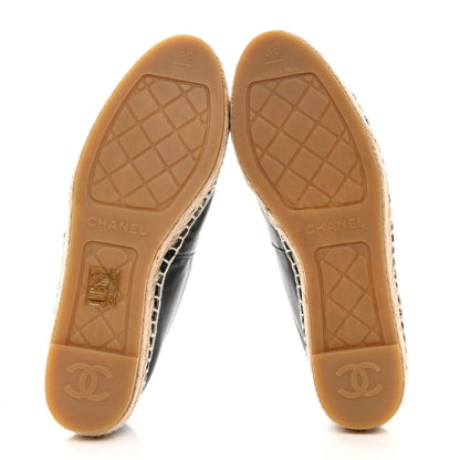 Chanel Lambskin CC Espadrilles 38 Black 5 of 9