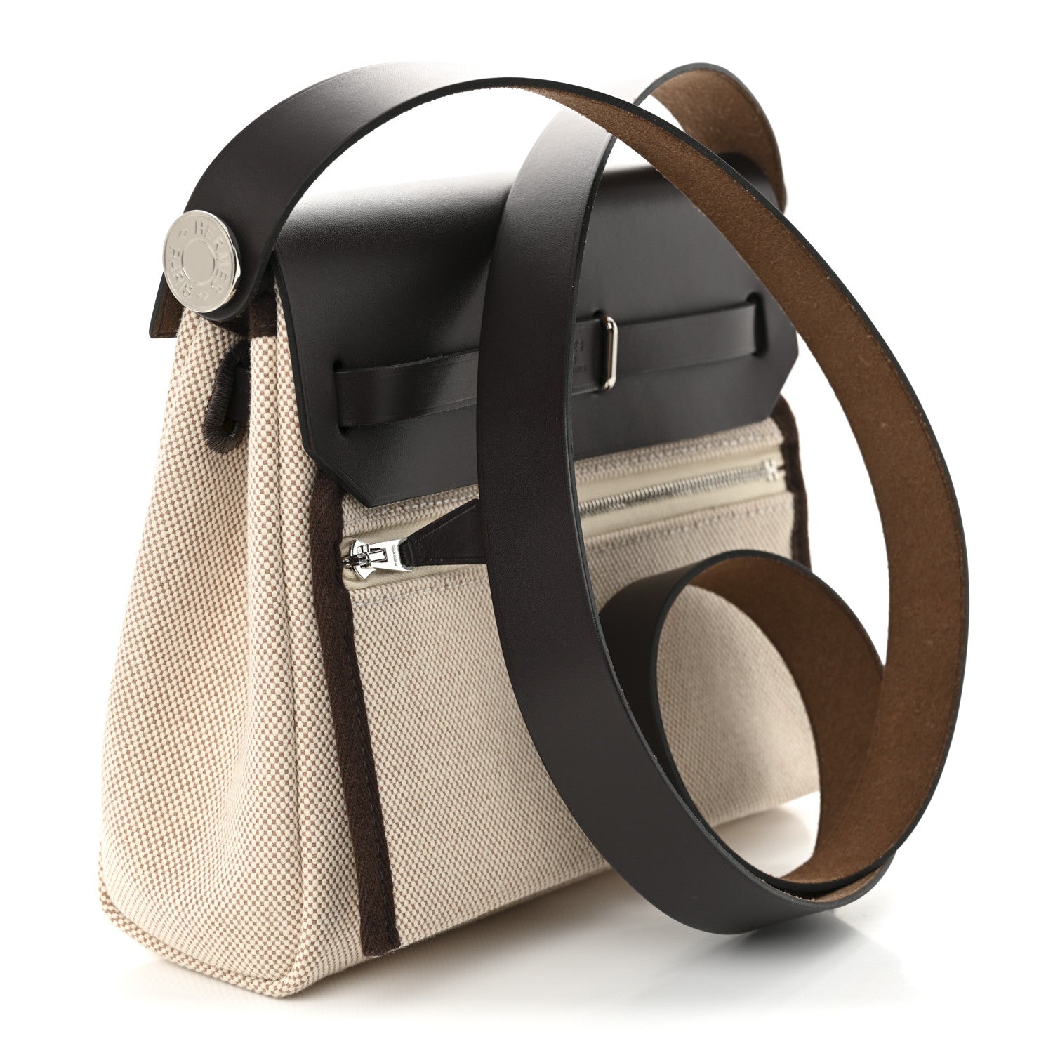 Hermes Military Toile Vache Hunter Herbag Zip Retourne 20 Ecru Beige Ebene 3 of 11