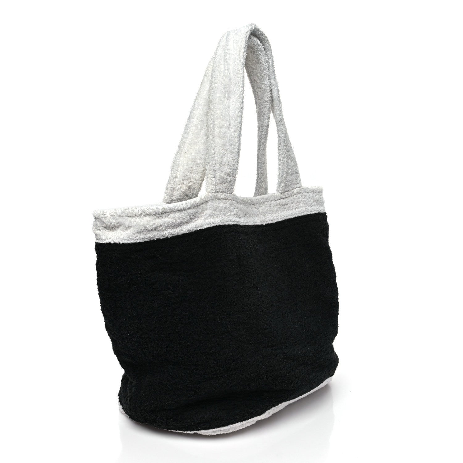 Chanel Terry Cotton CC Beach Tote Towel Set Black White 4 of 12