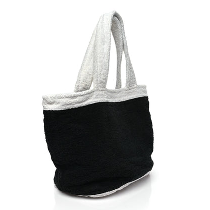 Chanel Terry Cotton CC Beach Tote Towel Set Black White 4 of 12