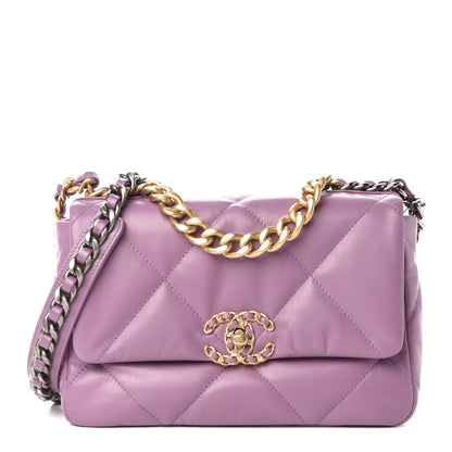 Chanel Goatskin Quilted Medium 19 Flap Violet Purple 1 of 10