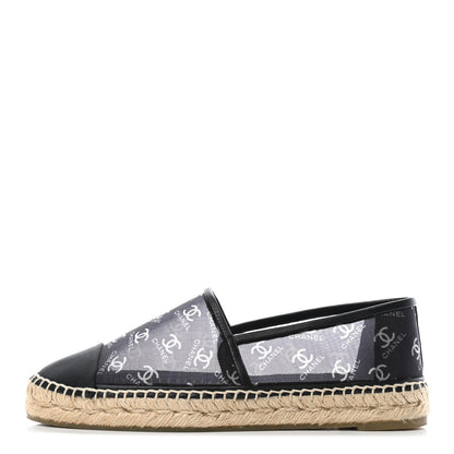 Chanel Mesh Grosgrain CC Espadrilles 40 Black White 1 of 5