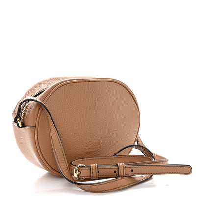 Gucci Pebbled Calfskin Oval Soho Shoulder Bag Beige Camelia 3 of 11