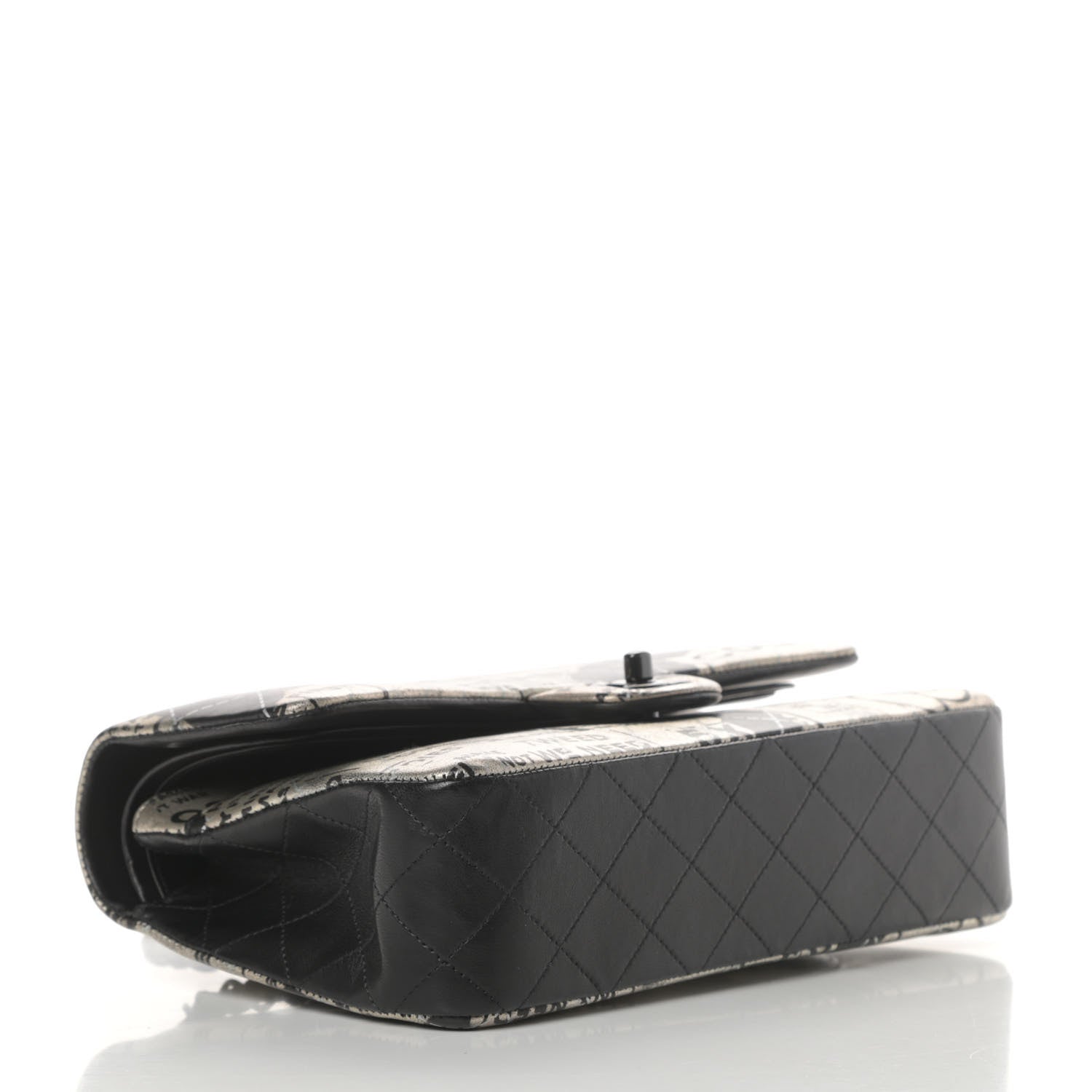 Chanel Lambskin Hand Painted Medium Double Flap Black 4 of 13